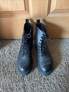 Women’s Black Lace-Up Combat Boots